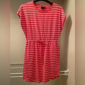 New Rafaella Striped Pink Dress with Drawstring Waist and Side Pockets size S